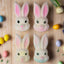 Caras de Conejo Pastel Comestibles - 2-1/4" - Paquete de 96 Piezas