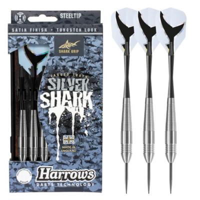 Premium Silver Shark Steel Tip Darts for Precision Play - Korvel