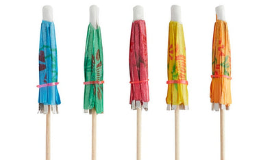 4" Assorted Color Drink Umbrellas - 144 Count