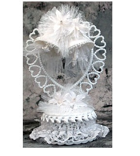 Satin Bells, Woven Hearts Cake Topper - 9" High