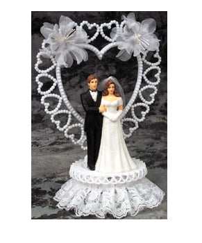 Elegante Topper de Pastel de Boda Novia y Novio - 9.5" de Alto