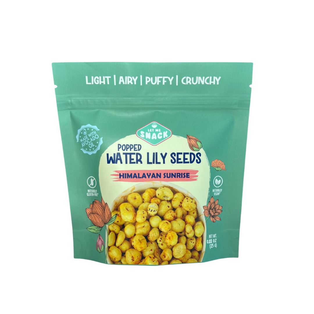 Himalayan Sunrise Popped Water Lily Seeds – Turmeric & Pink Salt Snack
