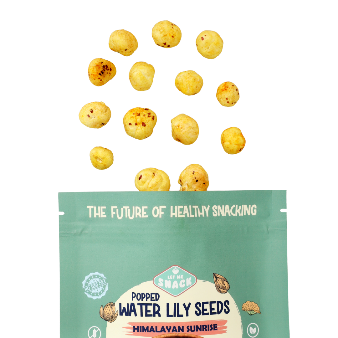 Himalayan Sunrise Popped Water Lily Seeds – Turmeric & Pink Salt Snack - Korvel
