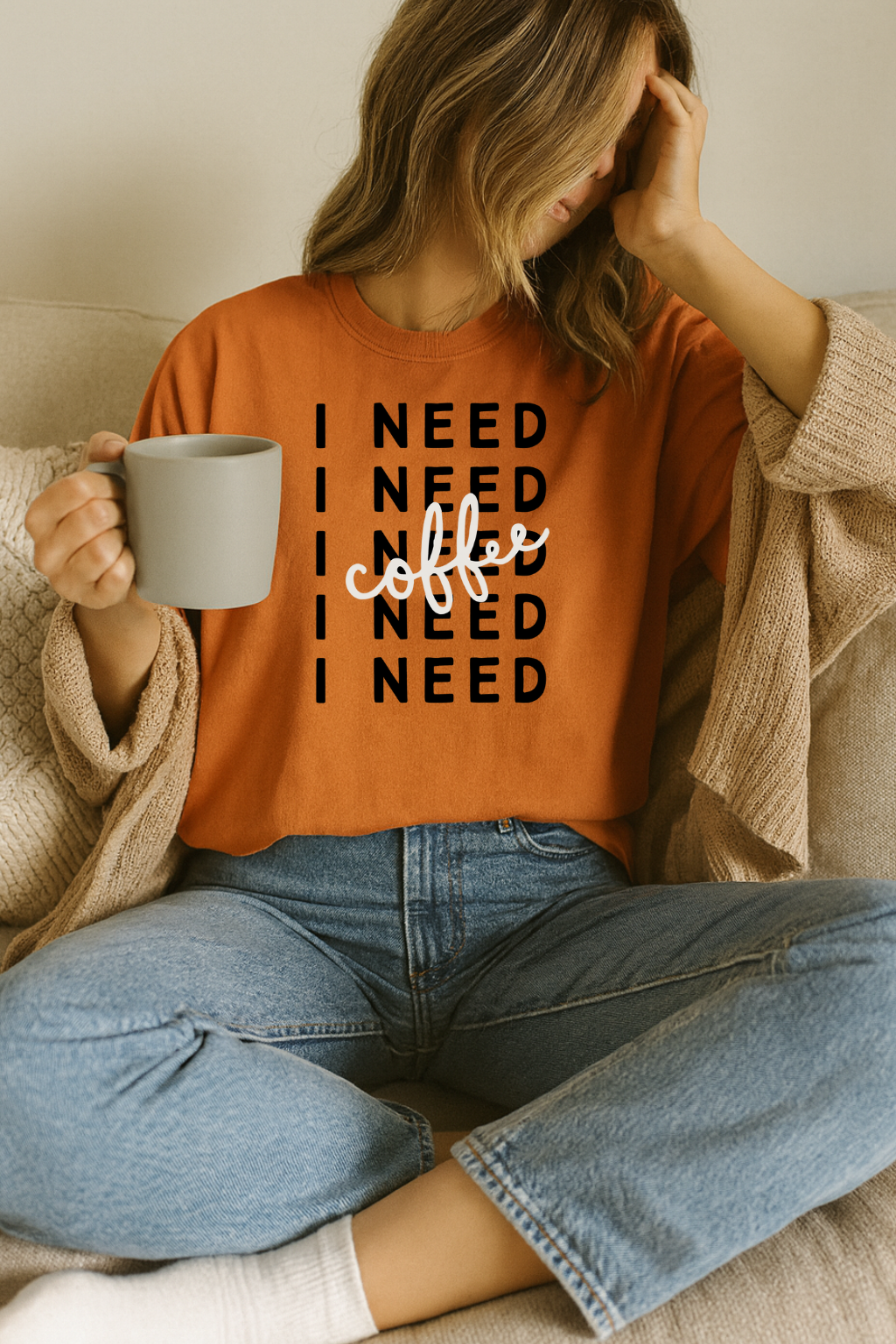I Need Coffee Oversized Tee - Korvel