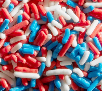 Mezcla de Sprinkles Roja, Blanca y Azul - 8oz, 5lb o 10lb