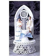 Christening Baby Boy Caketop - Blue, 7.5" High