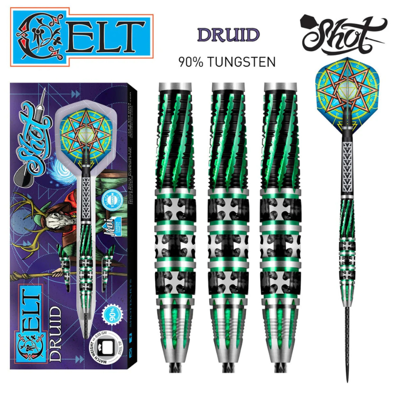 Celtic Druid 90% Tungsten Steel Tip Dart Set - Korvel