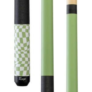 Vibrant Lime Green Checker Flag Billiard Cue Stick - Korvel