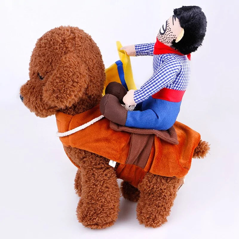Costume de Chien Cowboy à Cheval