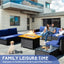 Conjunto de Sofá de Rattan Premium con Mesa de Fuego