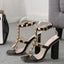 Elegant Women's Square Toe High Heels with Buckle Strap