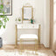 Ensemble de coiffeuse blanche élégante avec miroir et tabouret
