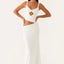 Hollow Stitch Irregular Solid Color Dress