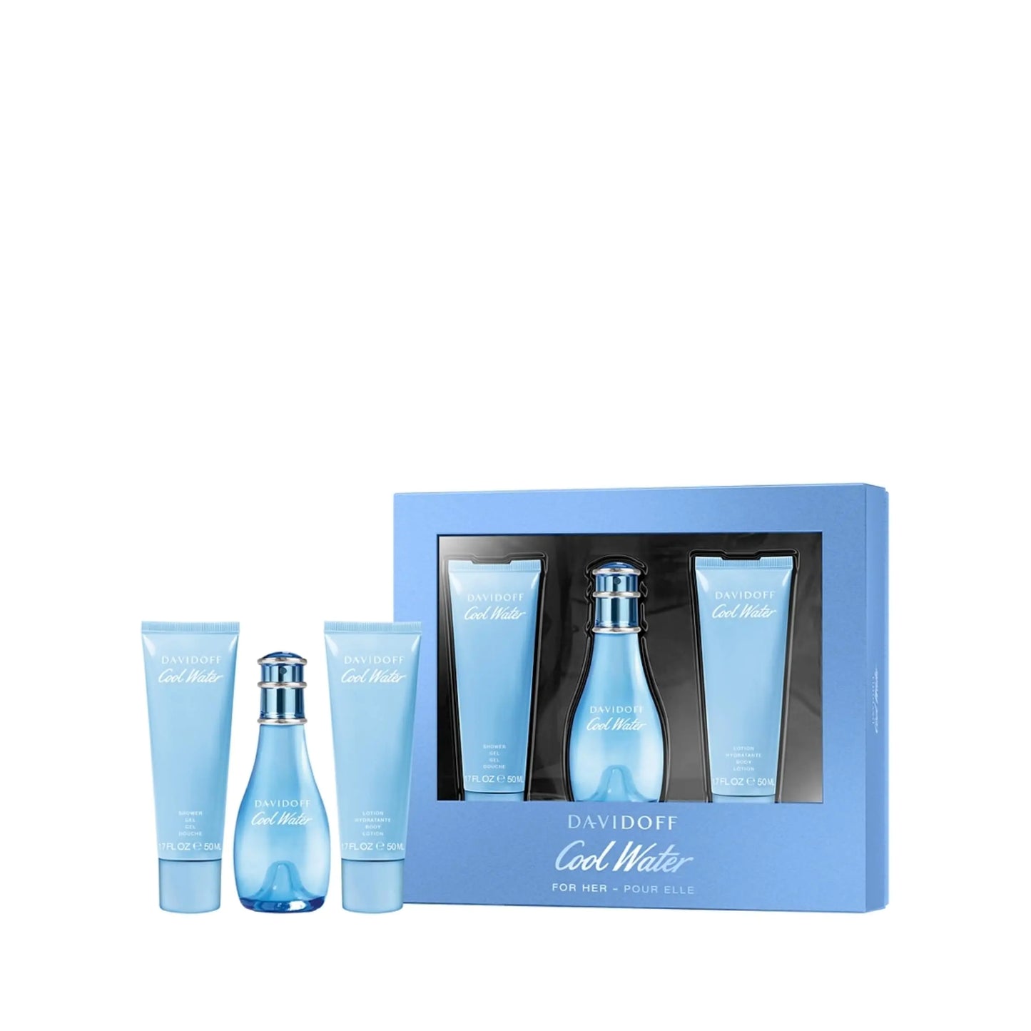 Coffret de parfum Davidoff pour femmes Cool Water en 3 pièces