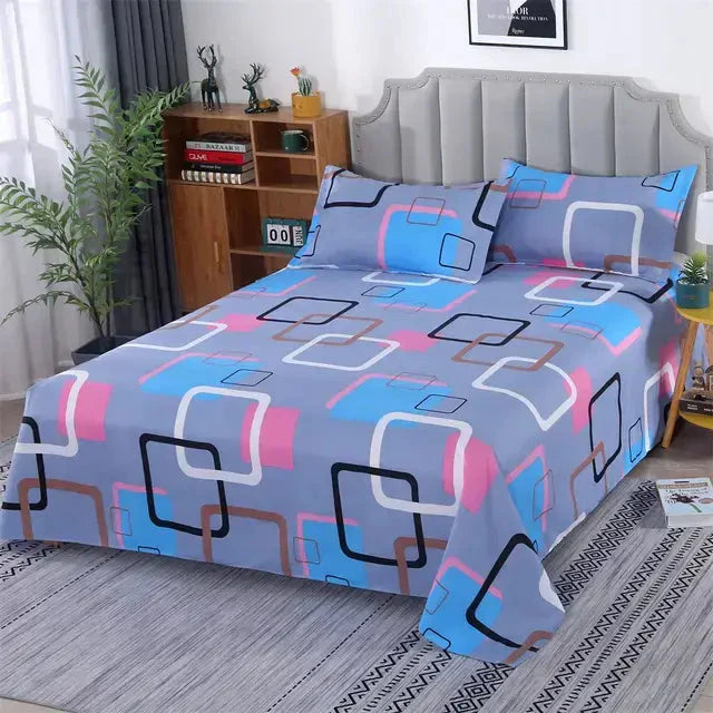 Premium Cotton Fitted Bed Sheet and Pillowcase Set