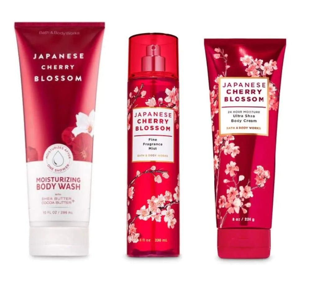 Coffret de bain et de corps à la fleur de cerisier japonais - Collection de 3 pièces