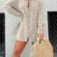 Ensemble de Chemise Longue et Short en Crêpe à Double Couche