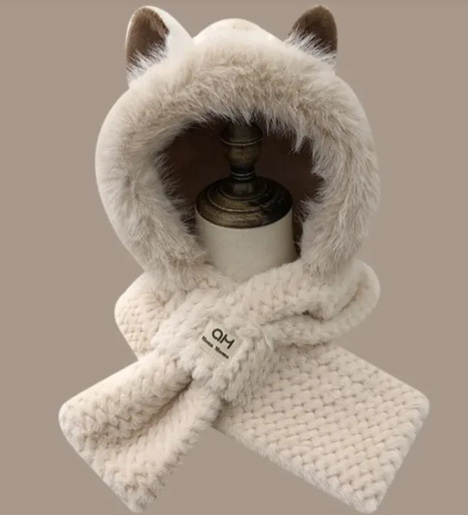 Chapeau à oreilles de renard en fourrure mignonne pour l'automne et l'hiver