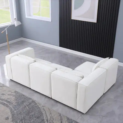 Sofá Modular Beige Chenille Elegante - Suave y Versátil