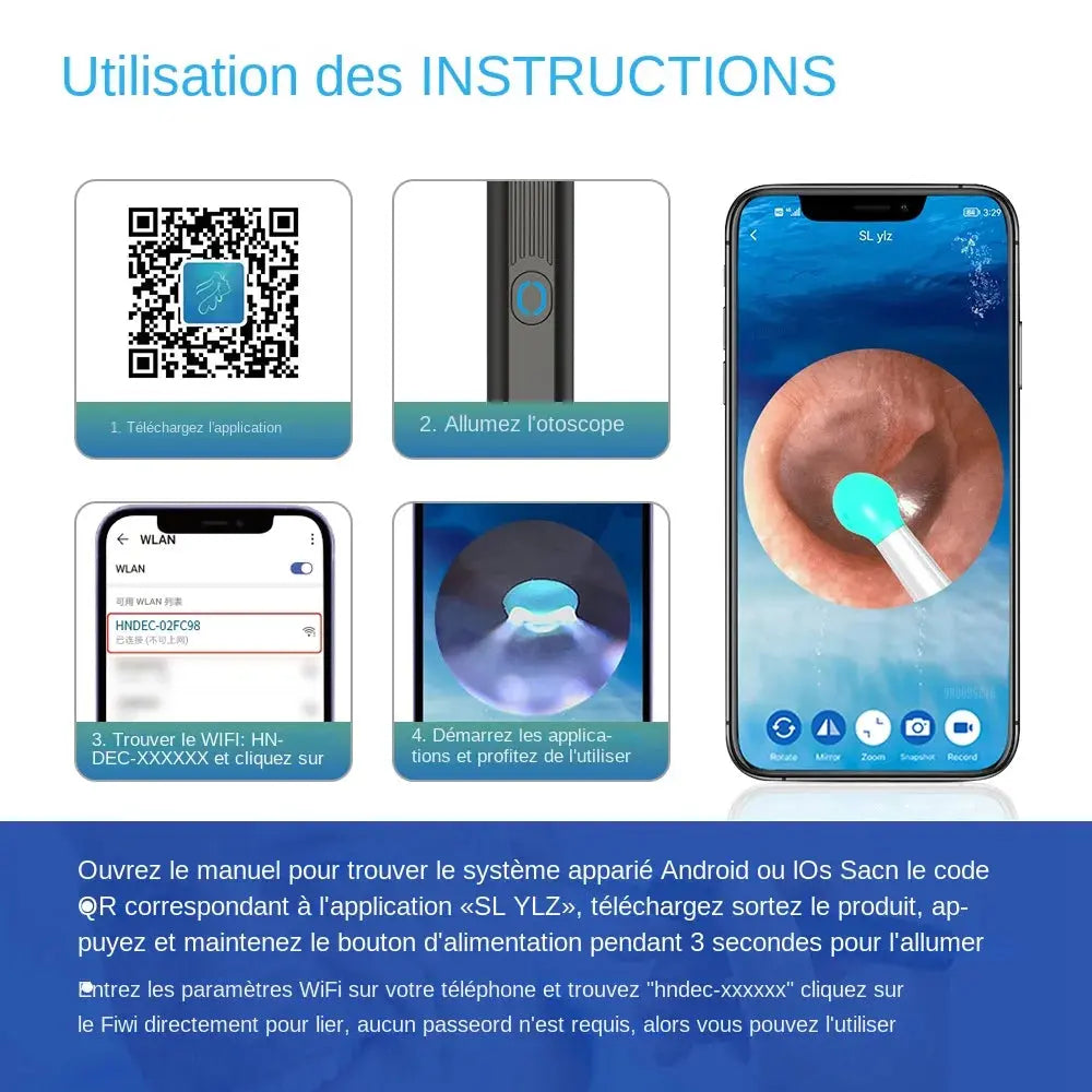 Kit de nettoyage des oreilles premium avec inspection visuelle