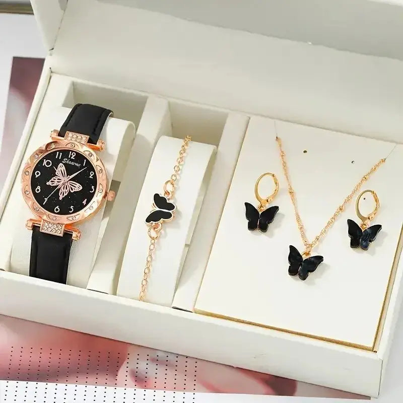 Luxury Rhinestone Butterfly Jewelry Set
