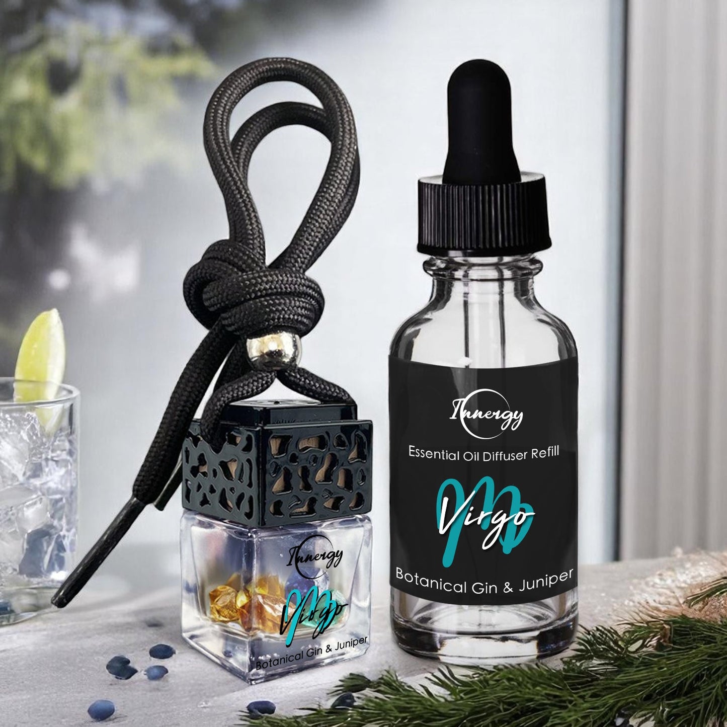 Virgo Zodiac Crystal-Infused Car Diffuser - 8ml Air Freshener - Korvel