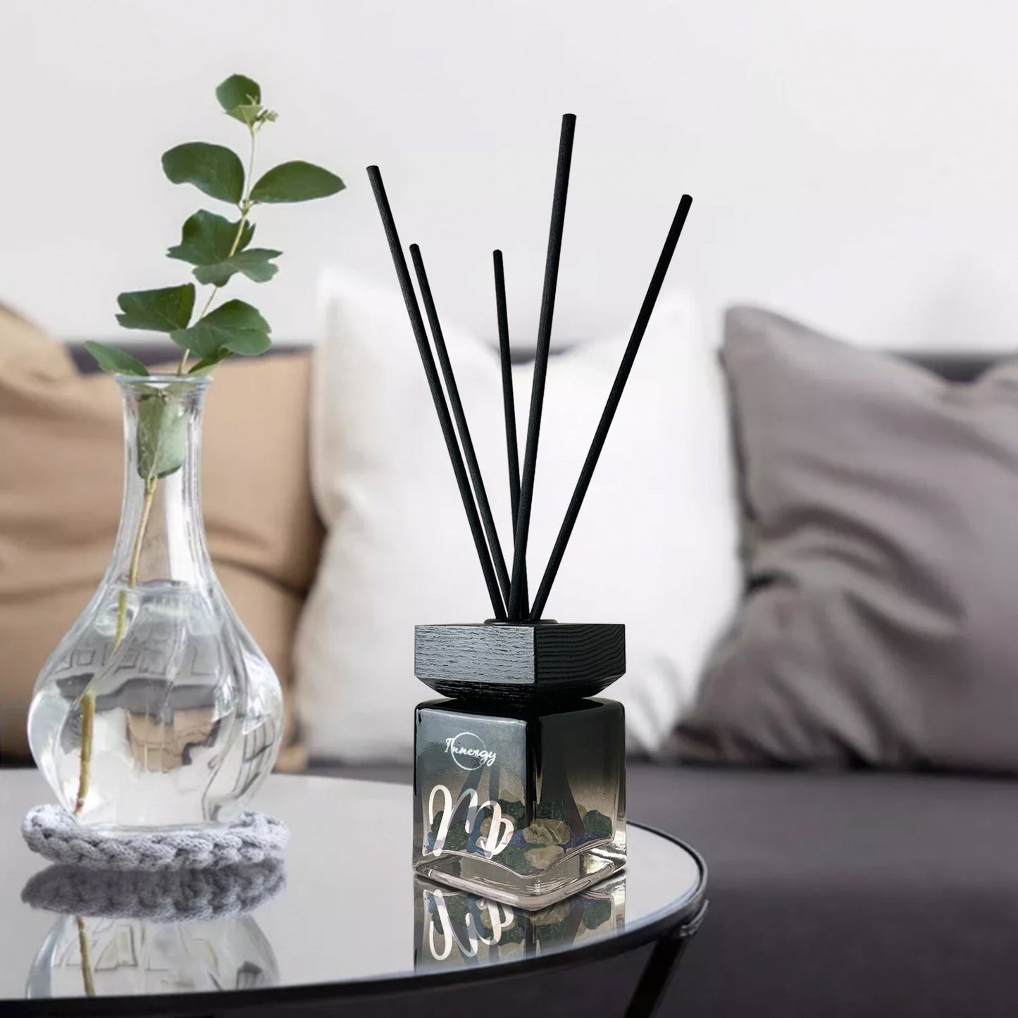 Virgo Zodiac Crystal-Infused Reed Diffuser with Botanical Gin & Juniper Aroma, 100ml - Korvel