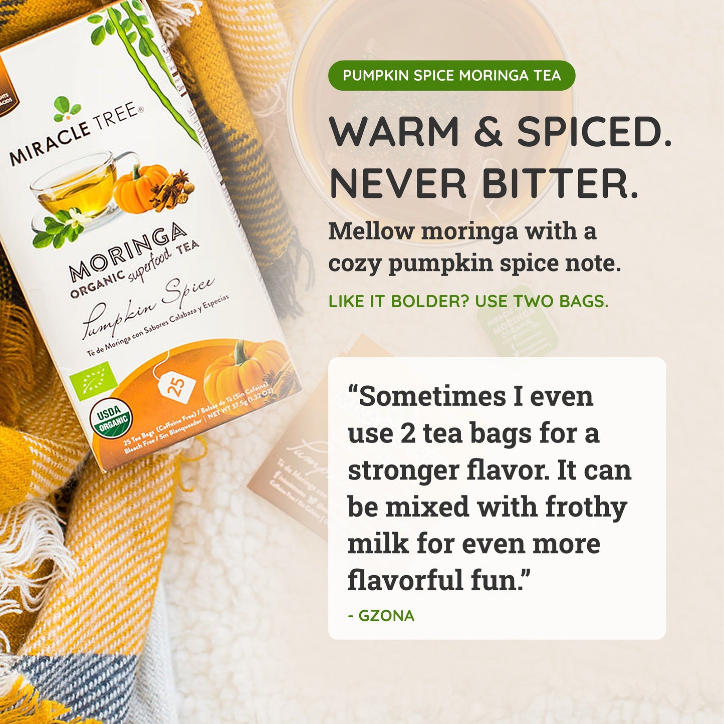 Thé Moringa Bio avec Épices de Citrouille