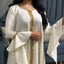 Abaya brodée avec manches volantes pour femmes
