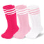 Toddler Athletic Socks - 3 Pack in Pink/White Variants