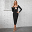 Robe Française Élégante à Manches Longues pour Femme