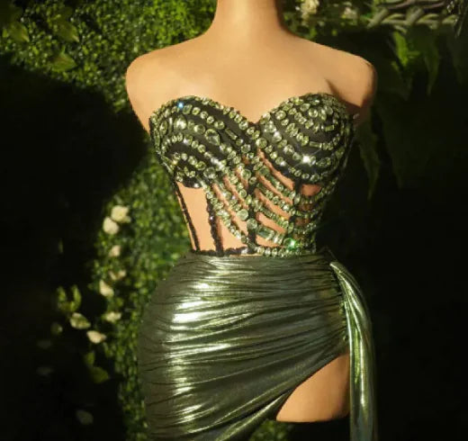 Conjunto de Falda de Cadena de Rhinestones Elegante