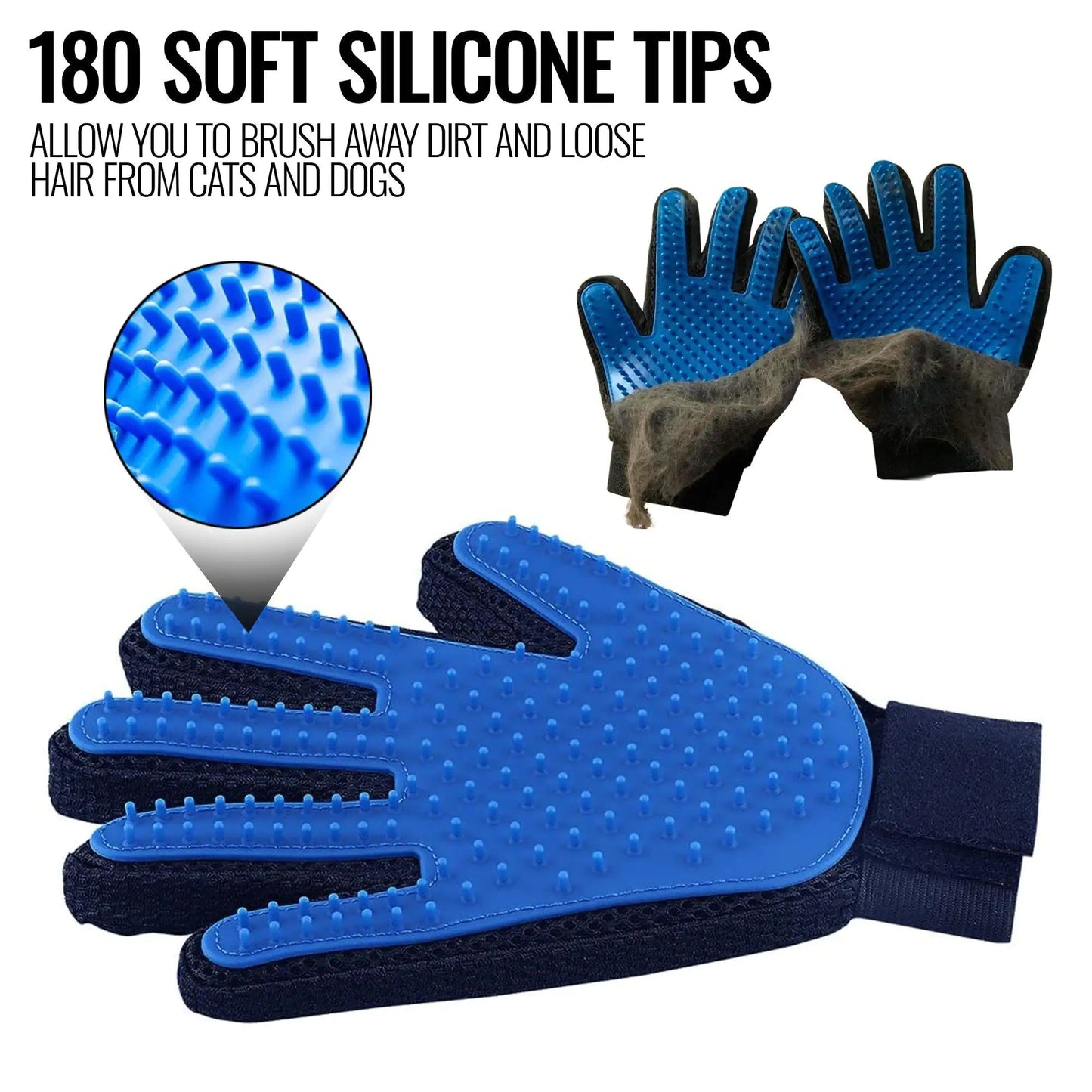 Gants de toilettage pour animaux de compagnie de qualité supérieure pour un retrait de poils sans ef