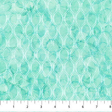 Tissu en coton Aqua Veranda Lattice - 44"/45" par yard