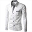 European and American Men's Long Sleeve Color Block Shirt