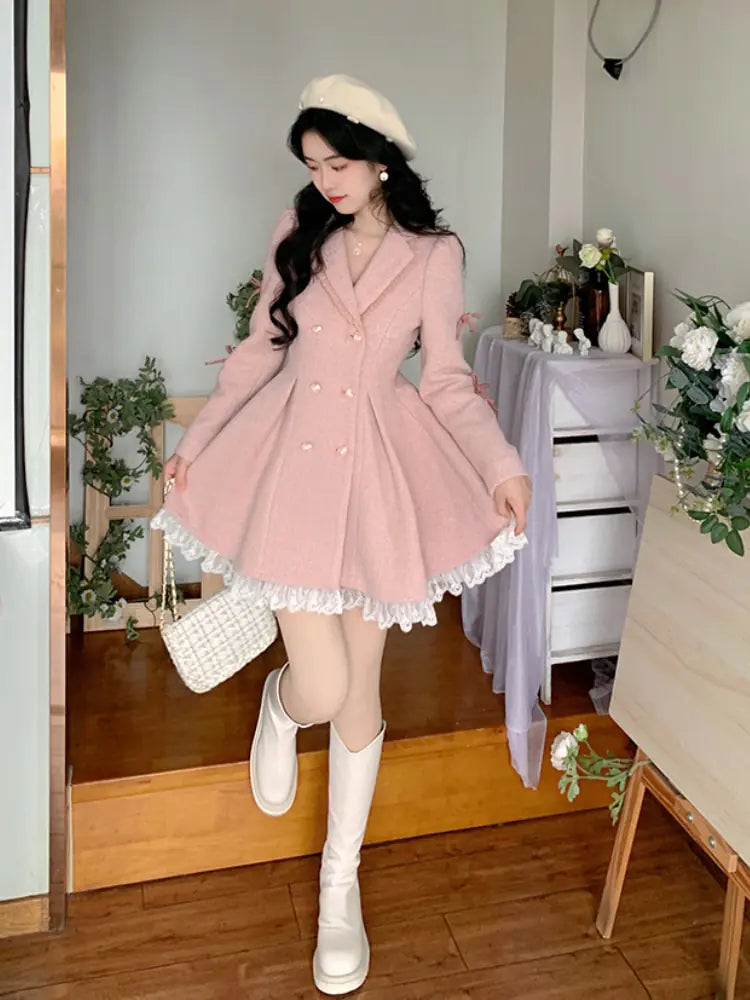 Vestido Elegante Rosa Invierno para Cada Ocasión