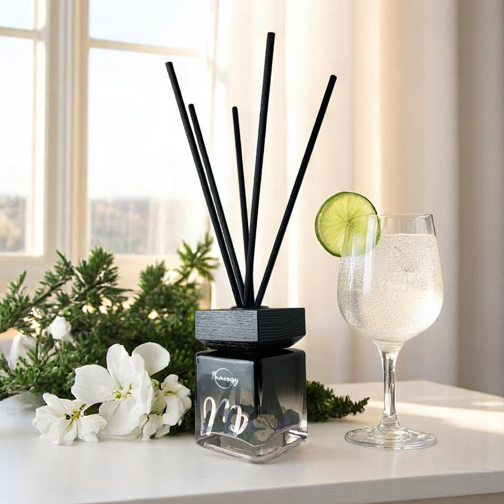 Virgo Zodiac Crystal-Infused Reed Diffuser with Botanical Gin & Juniper Aroma, 100ml - Korvel