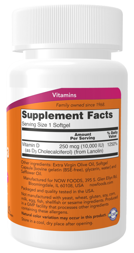High Potency Vitamin D-3 10,000 IU Softgels for Optimal Health - Korvel