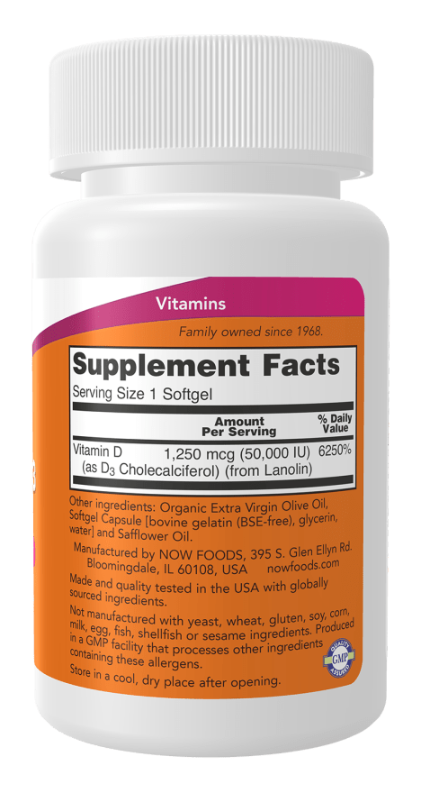 Vitamin D-3 50,000 IU - Premium Potency Supplement