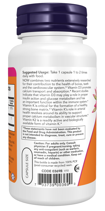 Cápsulas Premium de Vitamina D-3 y K-2
