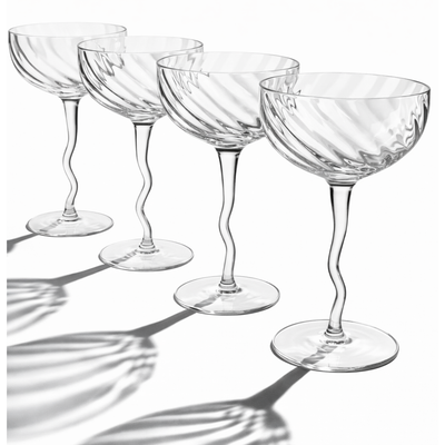 Vivre Elegance Coupe Glass Set - Timeless Crystal Design - Korvel