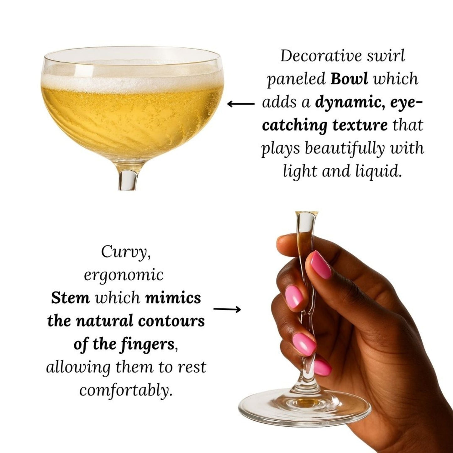 Vivre Elegance Coupe Glass Set - Timeless Crystal Design