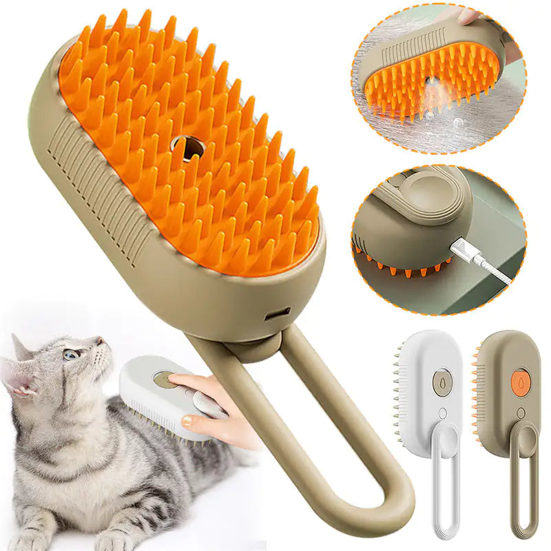 3-in-1 Electric Pet Grooming Brush with Spray Function