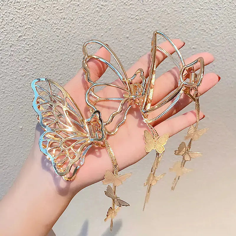 Pinza para el cabello en forma de mariposa elegante para recogidos con estilo