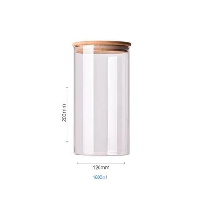 Contenants de stockage alimentaire en verre borosilicate recouverts de bambou