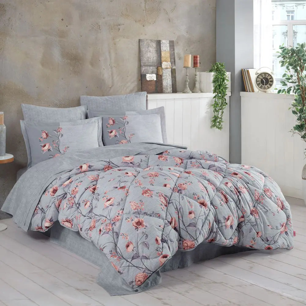 Conjunto de Sueño Doble Hobby Benita Gris - Popelín