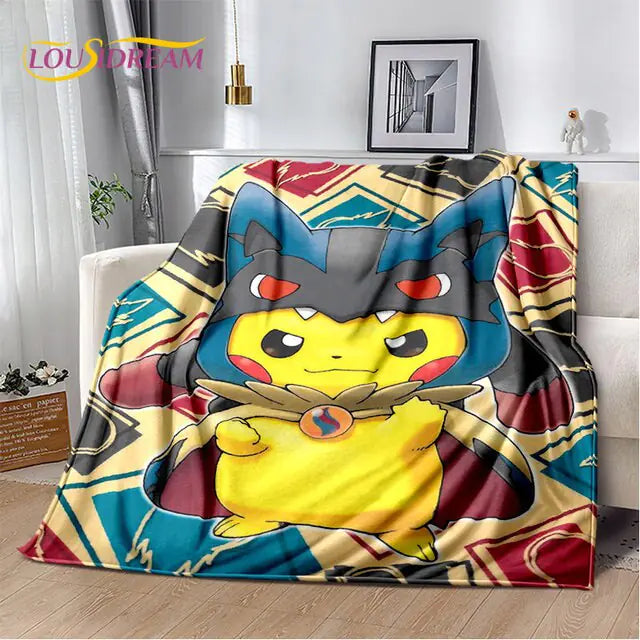 Couverture en Peluche Douce Pokemon - Confort Chaleureux et Vibrant