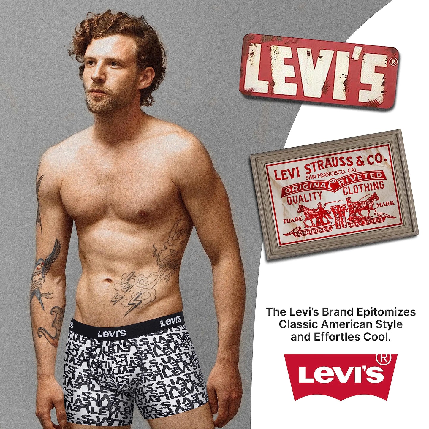 Pack de 4 bóxers para hombre de Levi's - Ropa interior elástica y transpirable