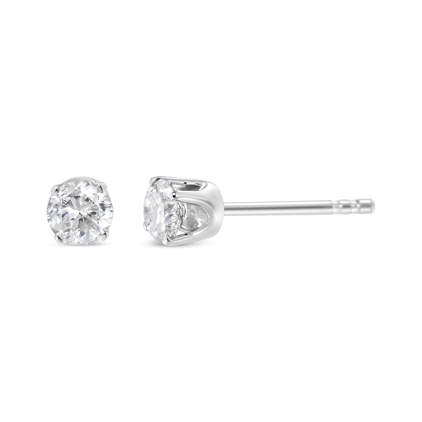 AGS Certified 14K White Gold 1.0 Cttw Diamond Stud Earrings