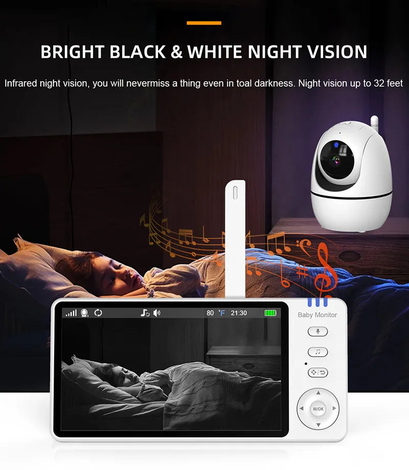 Moniteur Bébé Sans Fil HD pour Tranquillité d'Esprit